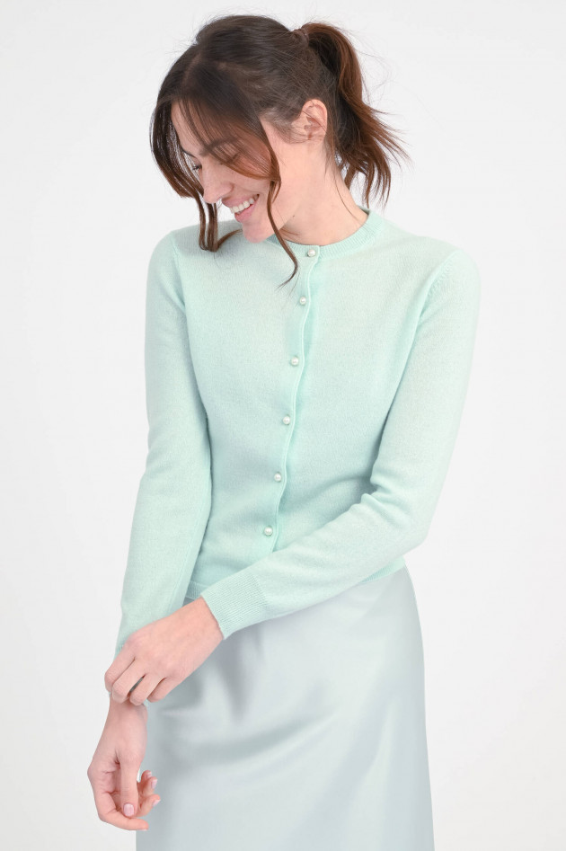 herzen´S angelegenheit Cashmere-Cardigan mit Perlen in Mint