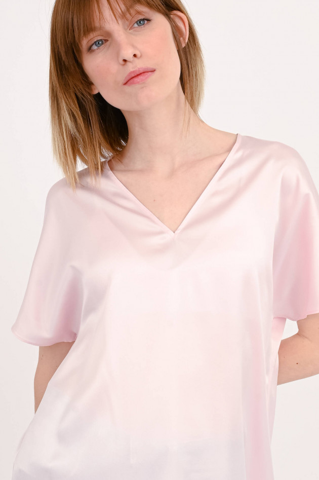 herzen´S angelegenheit Seidenshirt mit V-Ausschnitt in zartem Rosa