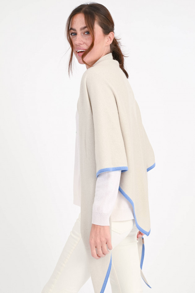 herzen´S angelegenheit Poncho mit Kontrastfarbe in Marzipan/Blau