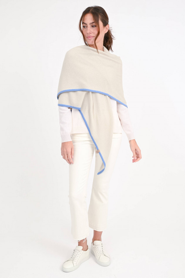 herzen´S angelegenheit Poncho mit Kontrastfarbe in Marzipan/Blau