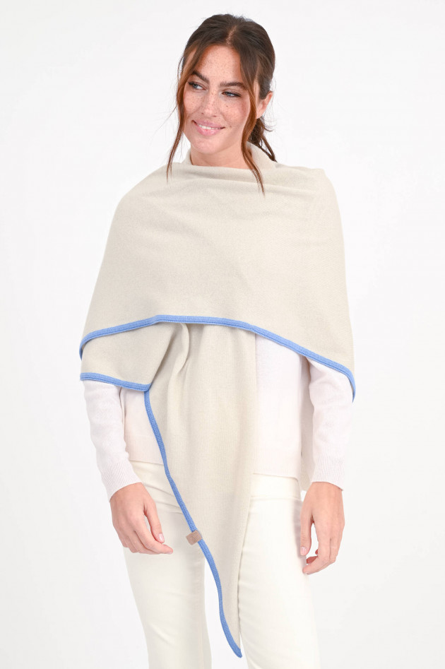 herzen´S angelegenheit Poncho mit Kontrastfarbe in Marzipan/Blau