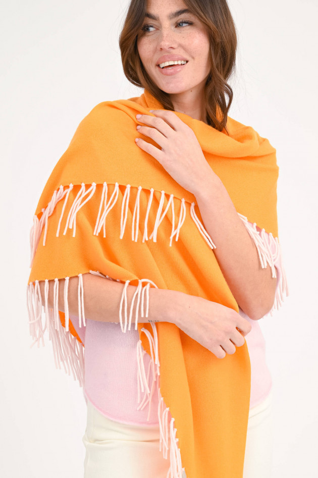 herzen´S angelegenheit Poncho mit Fransen in Orange/Nude