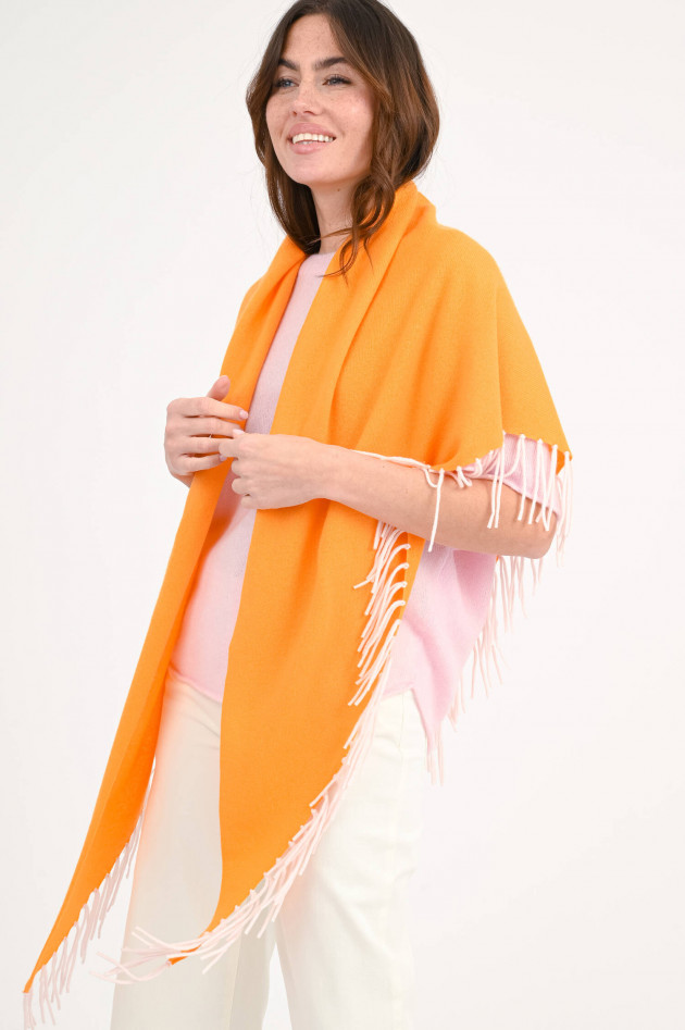 herzen´S angelegenheit Poncho mit Fransen in Orange/Nude