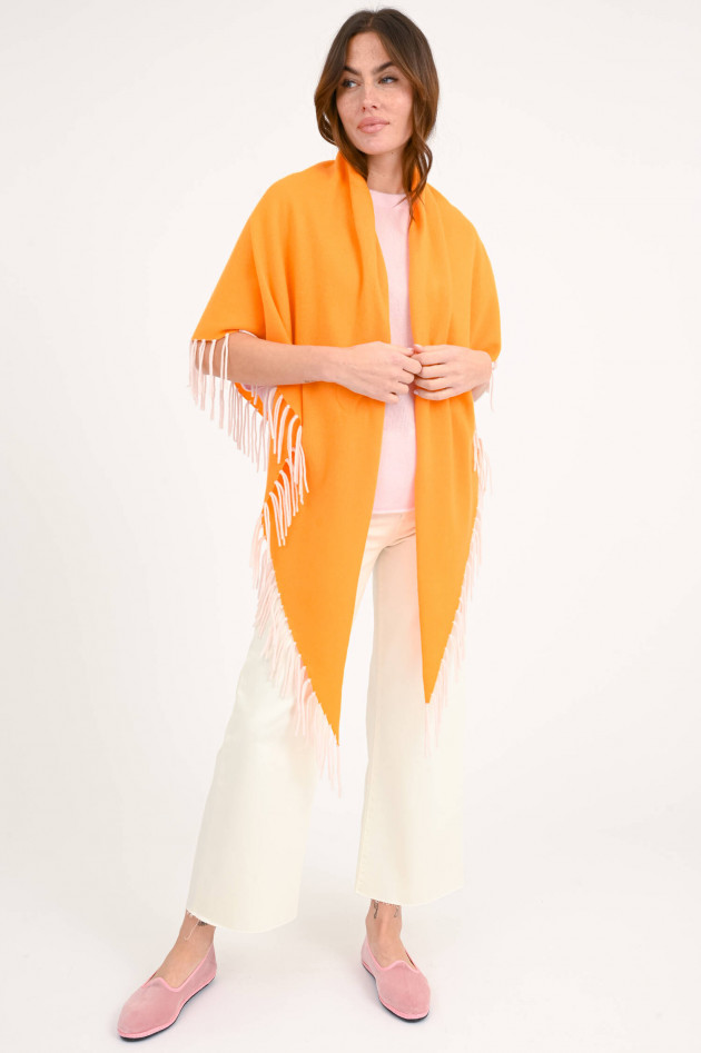 herzen´S angelegenheit Poncho mit Fransen in Orange/Nude