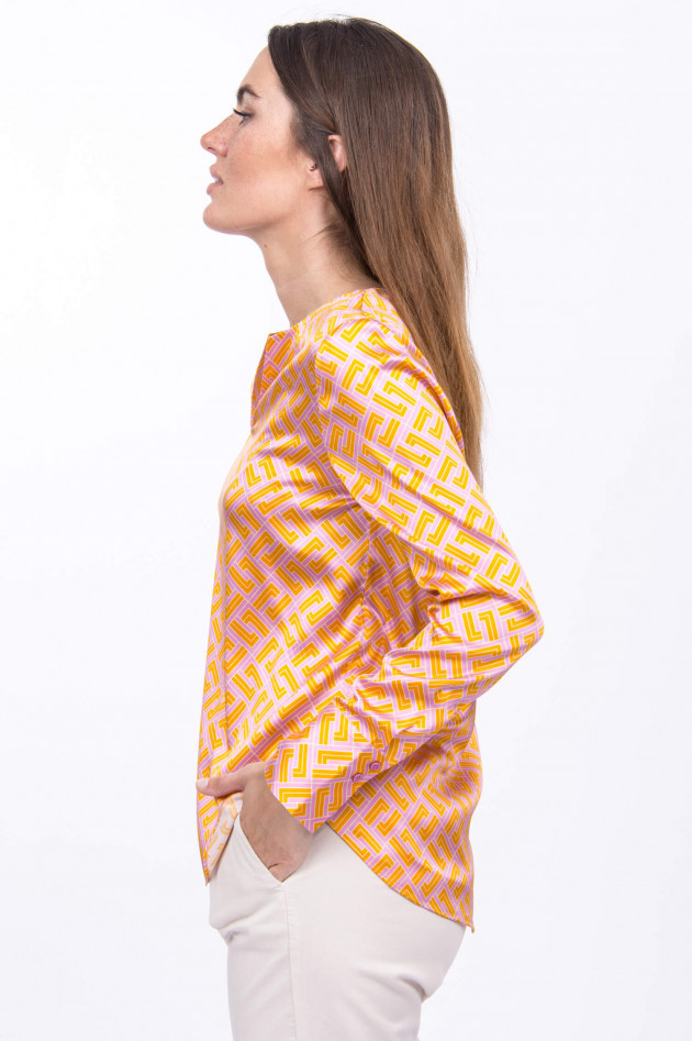 herzen´S angelegenheiten Seidenbluse mit geometischem Print in Orange/Lila