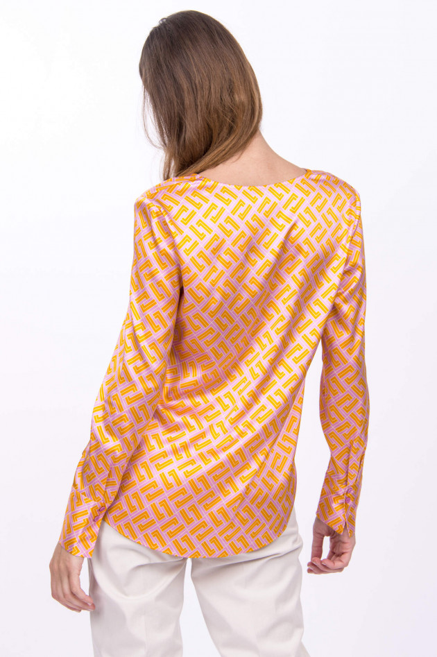 herzen´S angelegenheiten Seidenbluse mit geometischem Print in Orange/Lila