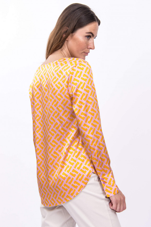 herzen´S angelegenheiten Seidenbluse mit geometischem Print in Orange/Lila