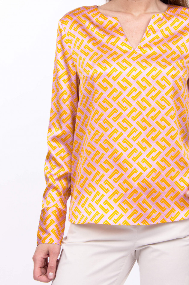 herzen´S angelegenheiten Seidenbluse mit geometischem Print in Orange/Lila