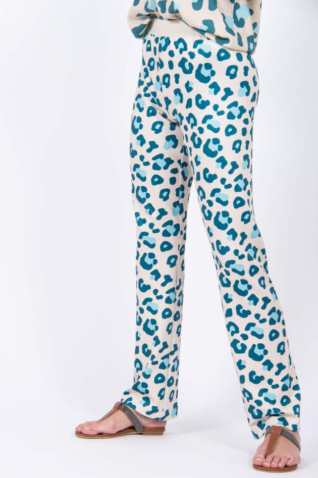 herzen´S angelegenheiten Hose im Animal-Print in Beige/Petrol