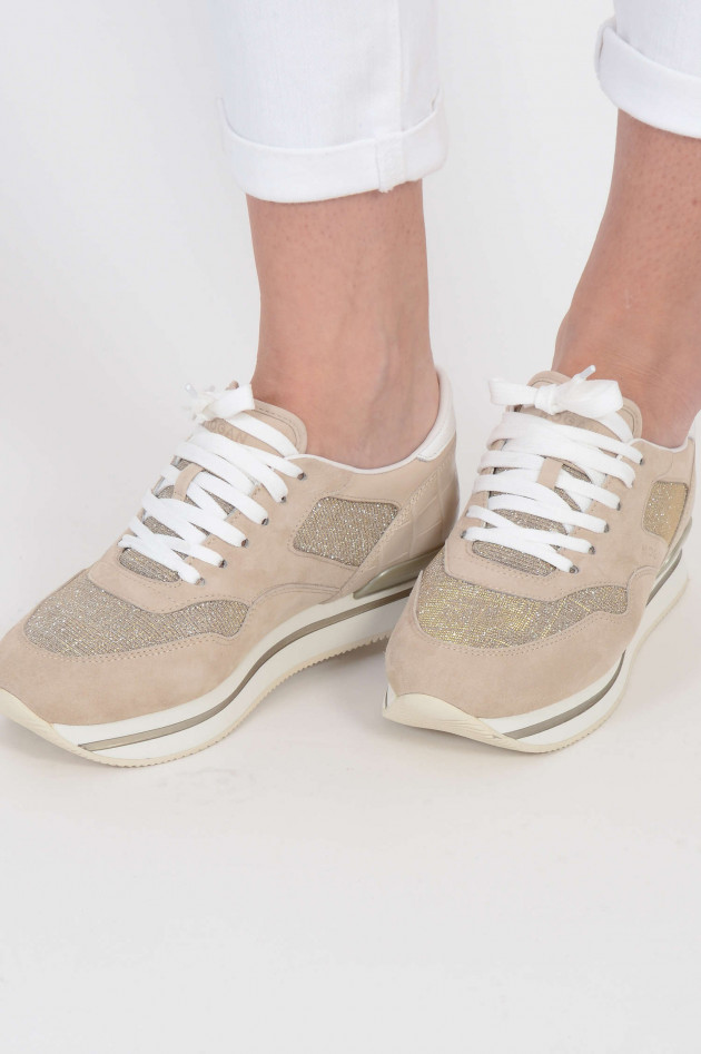 Hogan Sneakers Sportivo mit Glitzer-Details in Beige