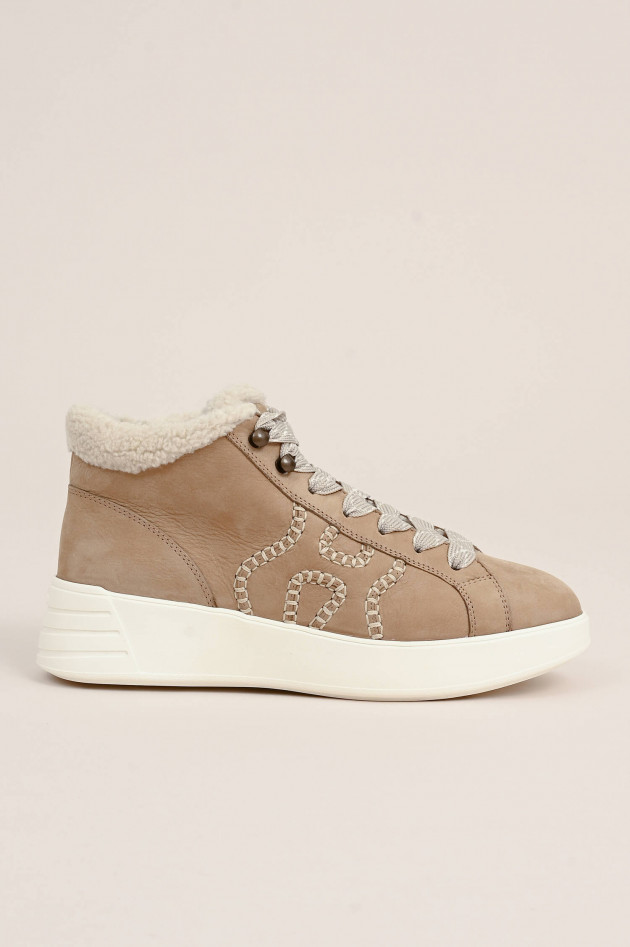 Hogan Mid High Sneaker REBEL in Dunkelbeige