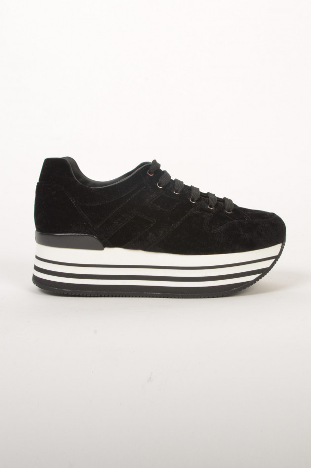 Hogan Sneaker SPORTIVO in Samtoptik in Schwarz