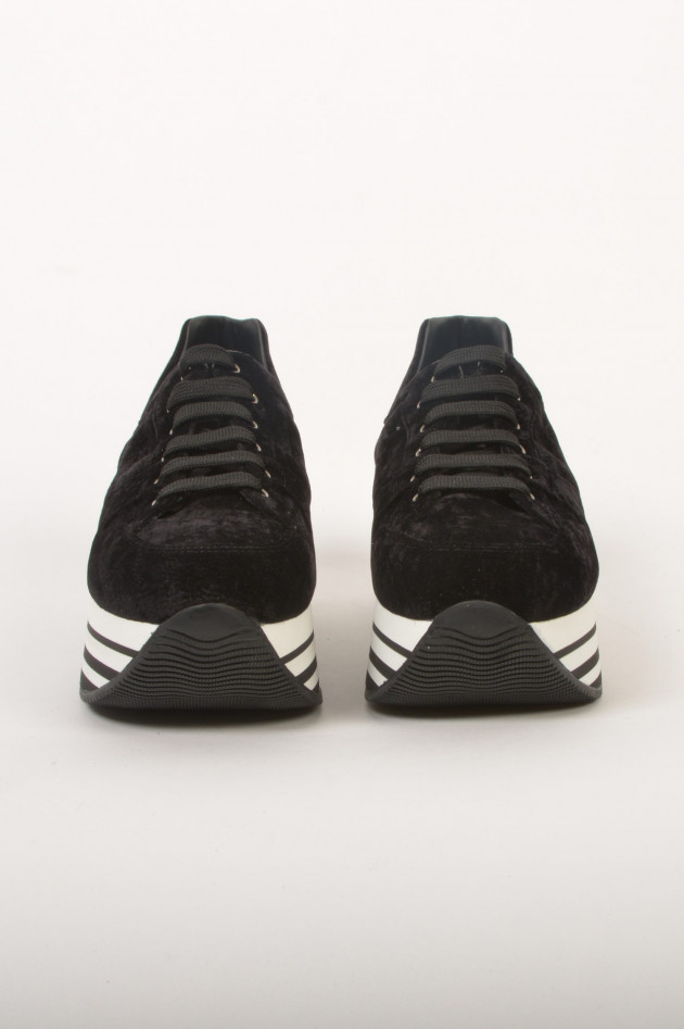 Hogan Sneaker SPORTIVO in Samtoptik in Schwarz