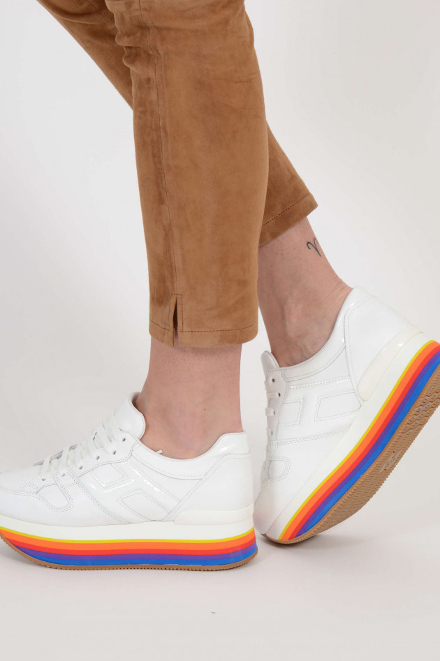Hogan Sneakers mit Regenbogen-Plateau in Weiß