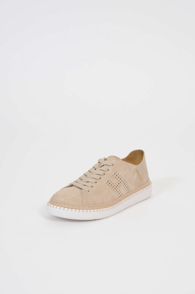 Hogan Sneakers aus Veloursleder in Beige