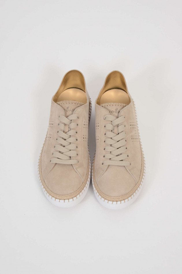 Hogan Sneakers aus Veloursleder in Beige