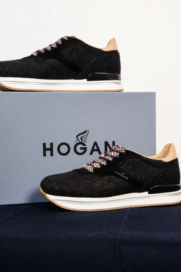 Hogan Sneakers SPORTIVO mit Glitzereffekt in Schwarz