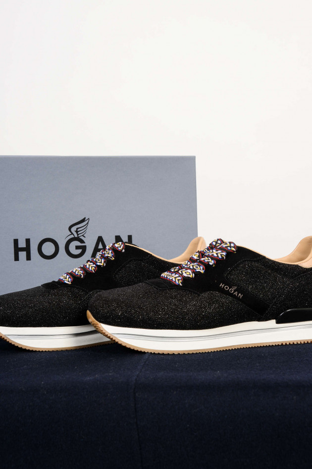 Hogan Sneakers SPORTIVO mit Glitzereffekt in Schwarz