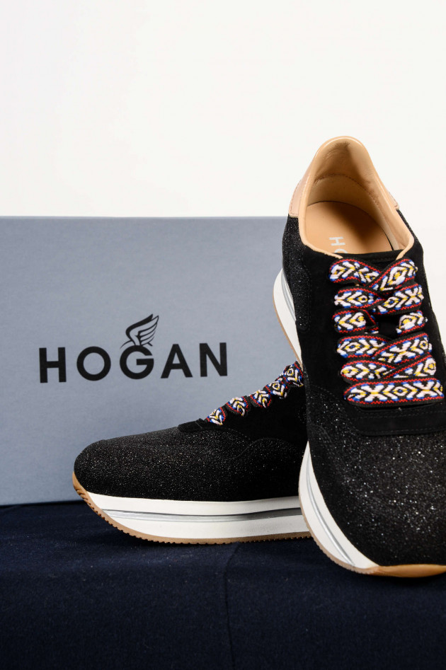 Hogan Sneakers SPORTIVO mit Glitzereffekt in Schwarz