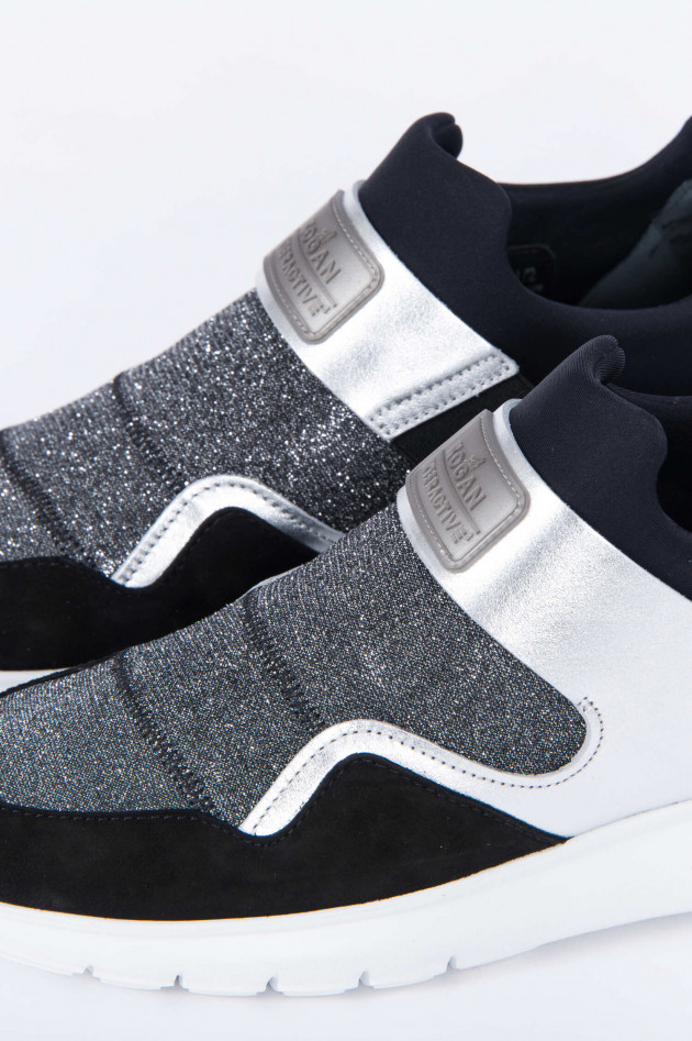 Hogan Slip-on-Sneaker INTERACTIVE in Schwarz/Silber