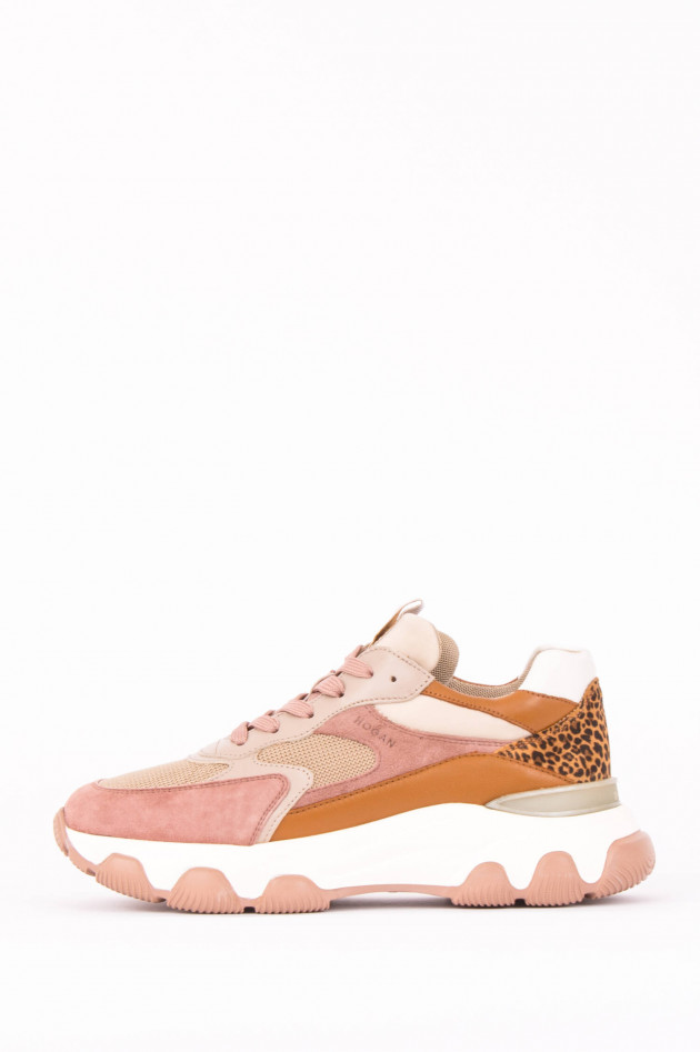 Hogan Sneakers mit Leoprint in Beige/Lila