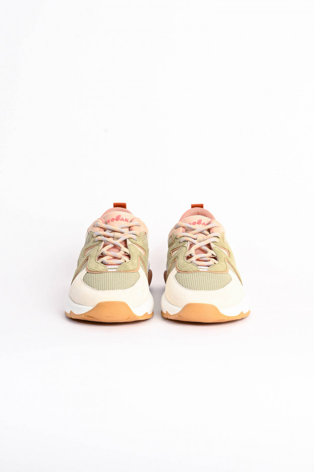 Hogan Dynamischer Sneaker H597 in Oliv/Nude