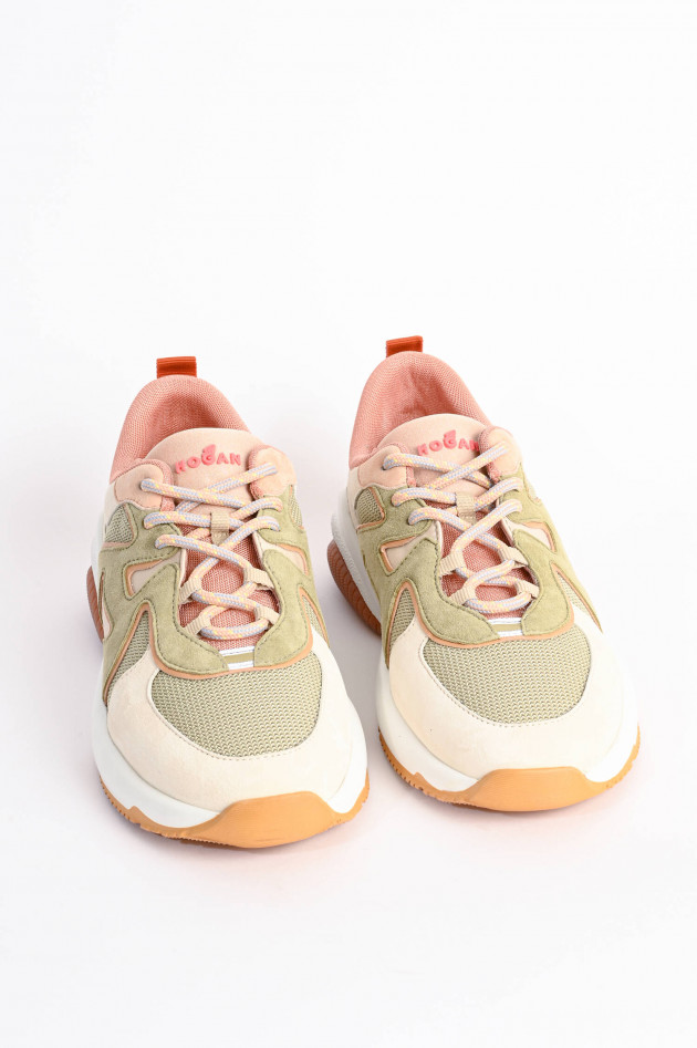 Hogan Dynamischer Sneaker H597 in Oliv/Nude