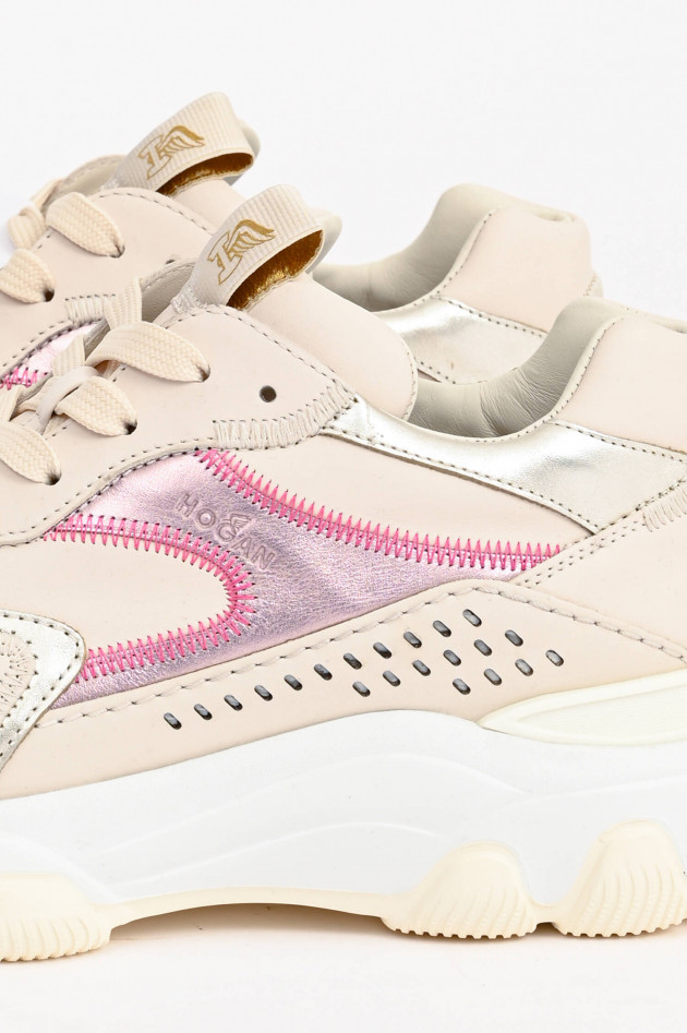 Hogan Sneaker HYPERACTIVE in Beige/Rosa/Metallic