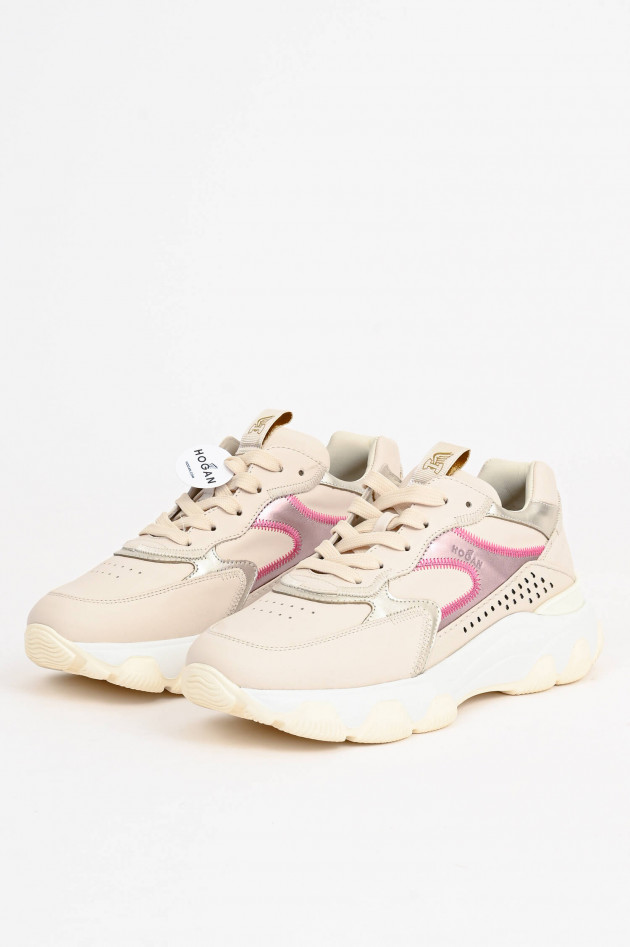 Hogan Sneaker HYPERACTIVE in Beige/Rosa/Metallic