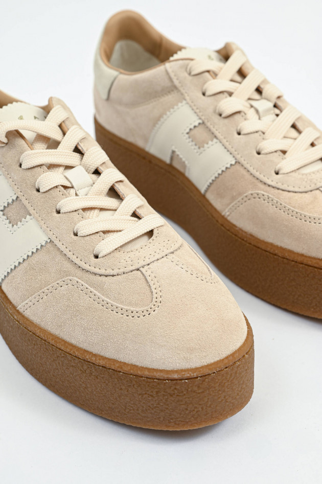 Hogan Sneaker LACE UP H681 in Hellbeige/Weiß