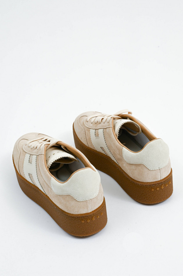 Hogan Sneaker LACE UP H681 in Hellbeige/Weiß