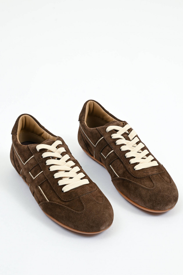 Hogan Sneaker LACE UP in aus Veloursleder in Braun