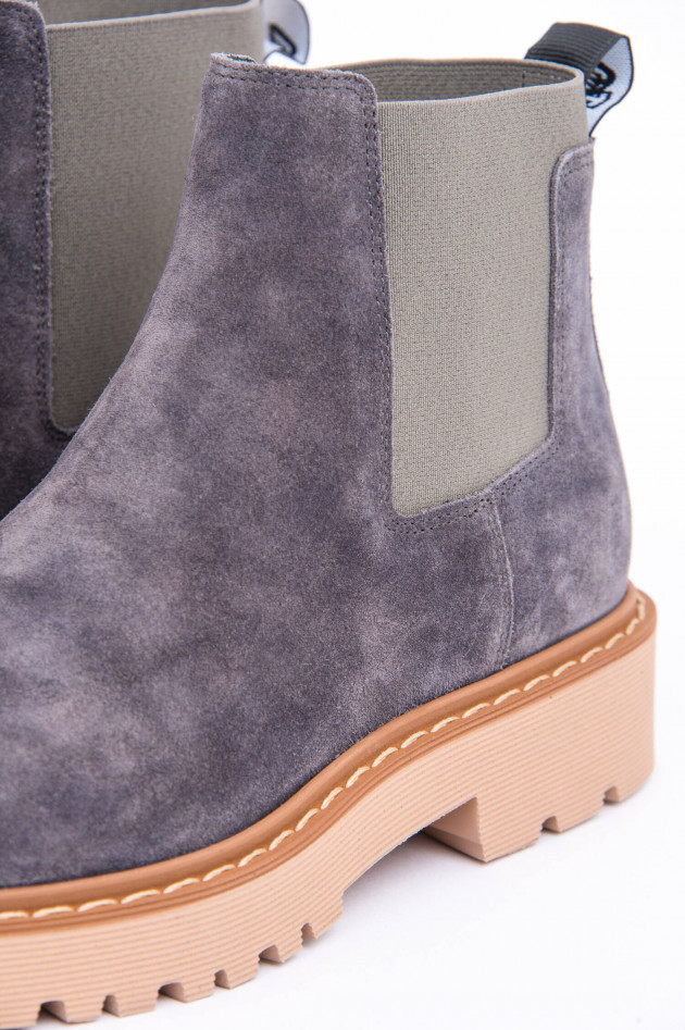 Hogan Stiefelette aus Veloursleder in Grau