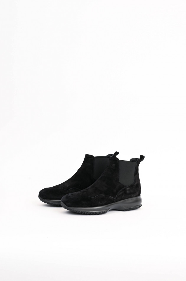 Hogan Chelsea Boot aus Veloursleder in Schwarz