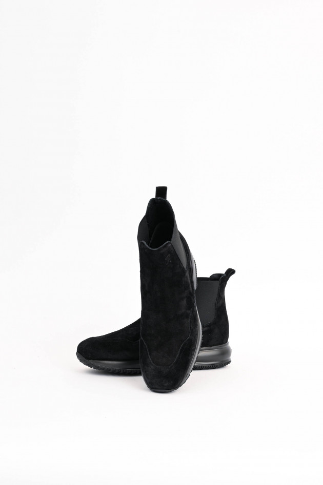 Hogan Chelsea Boot aus Veloursleder in Schwarz