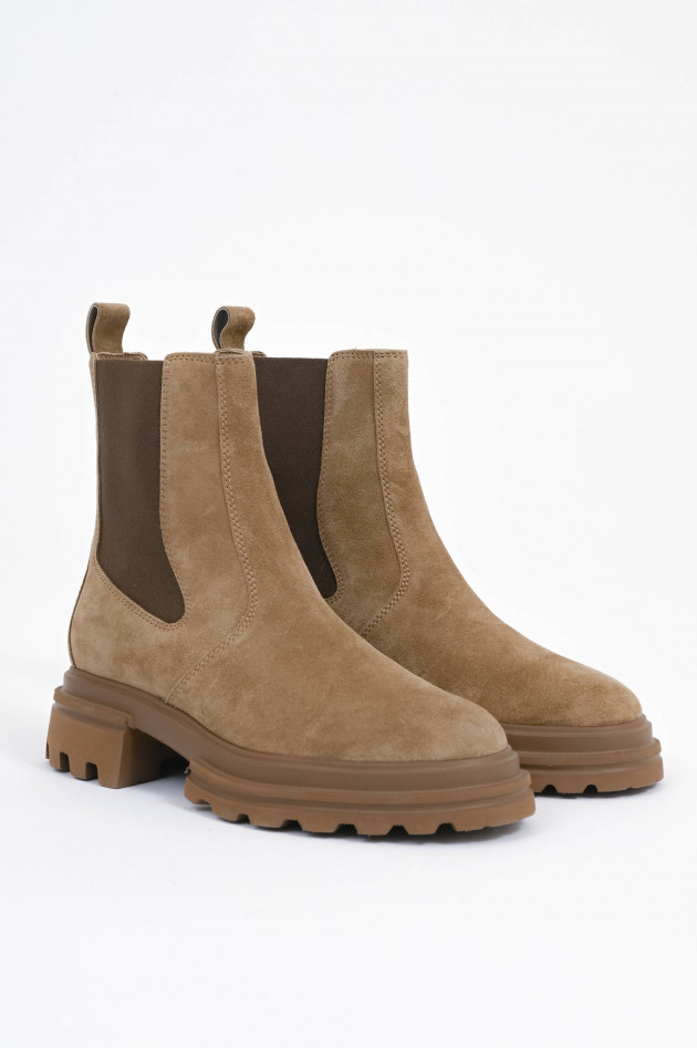 Hogan Veloursleder Stiefelette in Camel