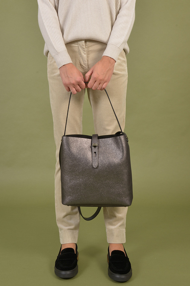 Hogan Tasche aus Leder in Silber metallic