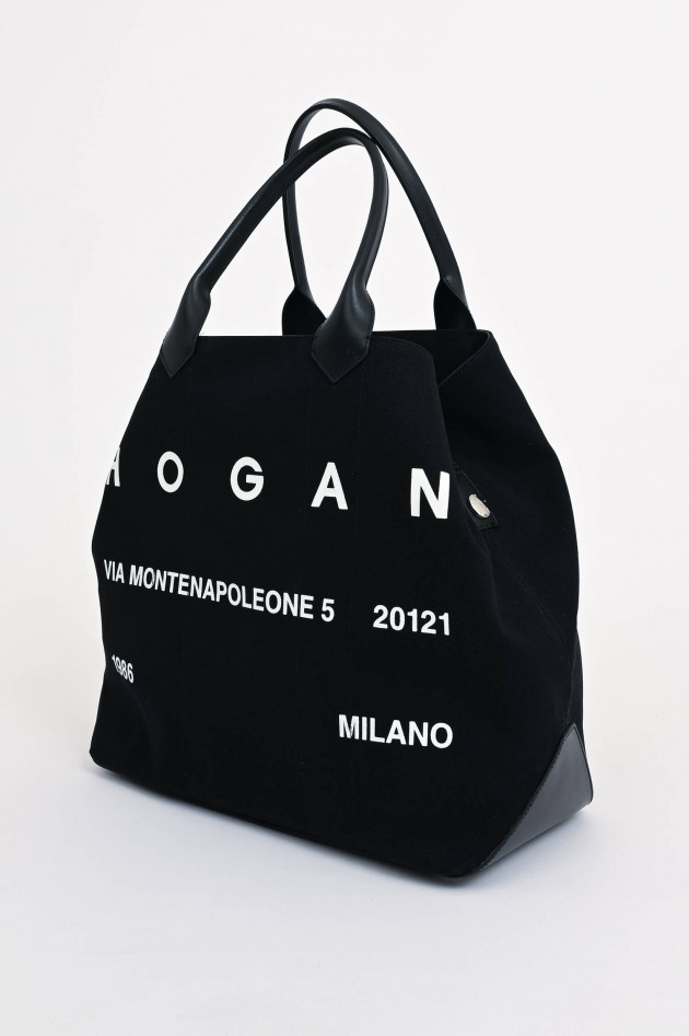 Hogan Shopper Grande in Schwarz/Weiß