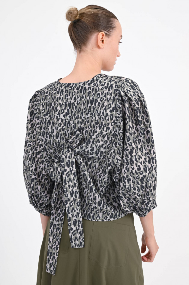 I Heart  Open-Back-Bluse CALPURNIA in Khaki/Schwarz/Beige