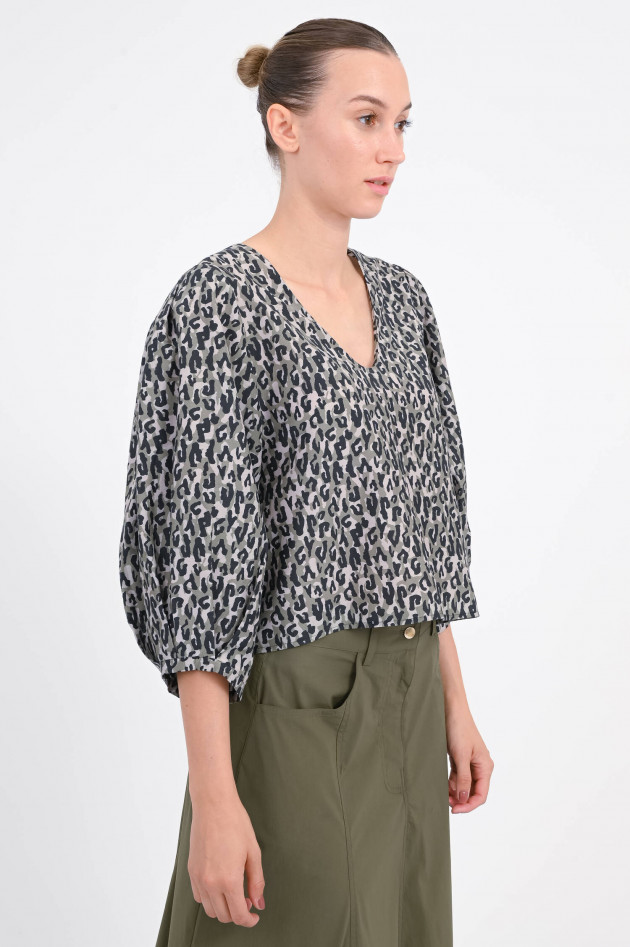 I Heart  Open-Back-Bluse CALPURNIA in Khaki/Schwarz/Beige