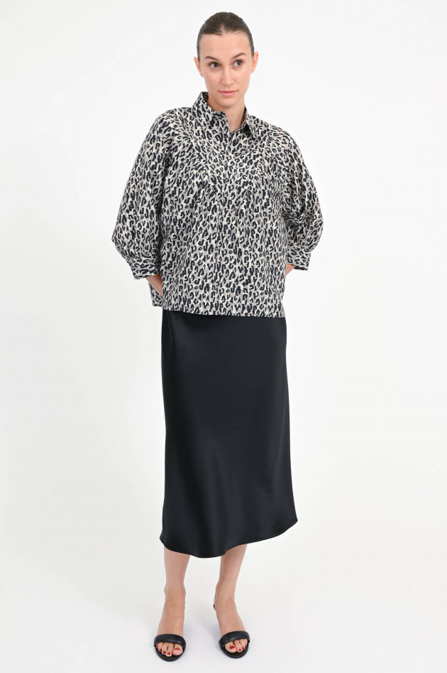 I Heart  Leo-Bluse BROUNA in Grau/Schwarz/Weiß