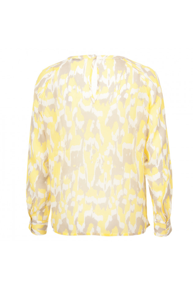 I Heart  Seidenbluse in Gelb/Braun gemustert