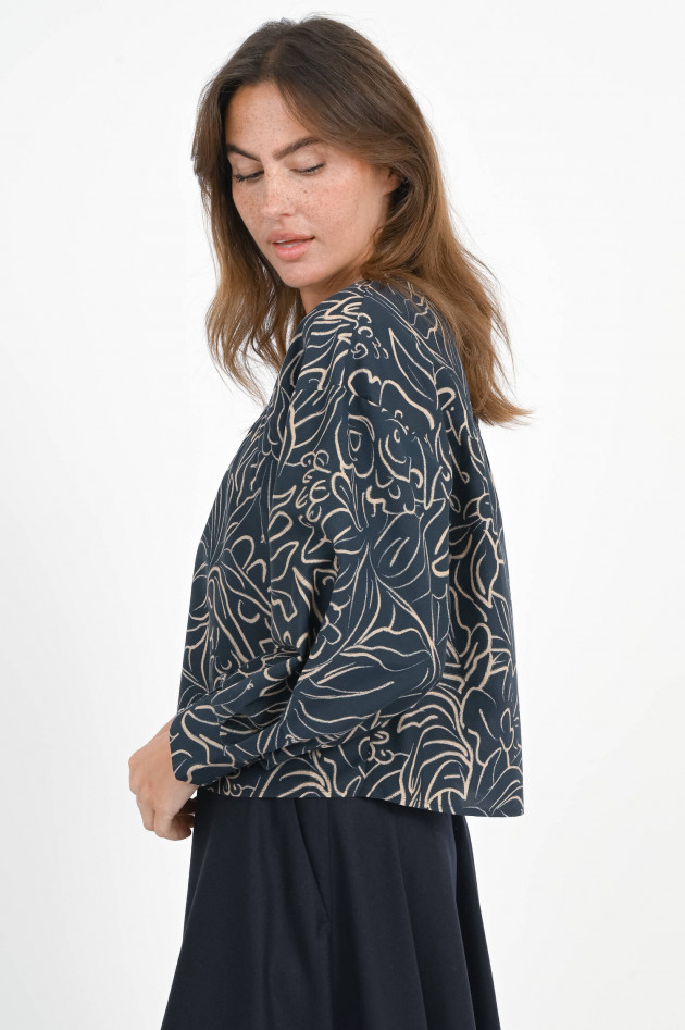 I Heart  Gemusterte Bluse DEPRESSA in Navy/Beige