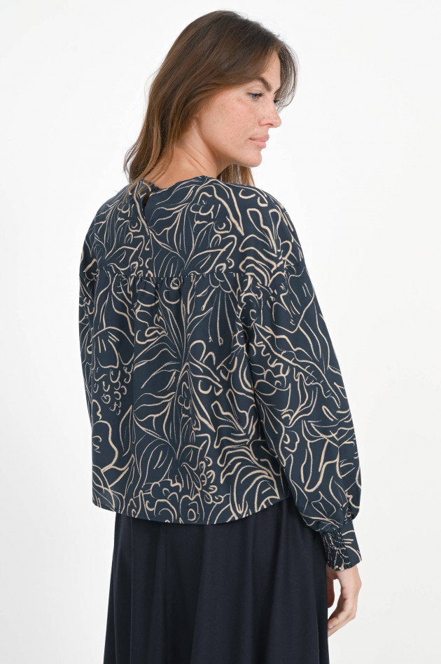 I Heart  Gemusterte Bluse DEPRESSA in Navy/Beige