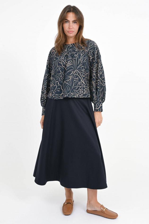I Heart  Gemusterte Bluse DEPRESSA in Navy/Beige