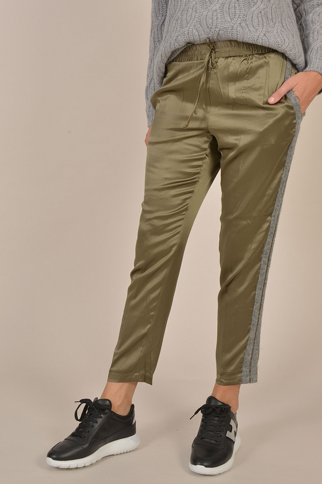 I Heart  Hose mit Seitenstreifen in Oliv/Grau