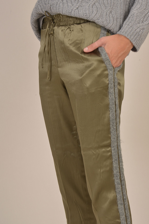 I Heart  Hose mit Seitenstreifen in Oliv/Grau