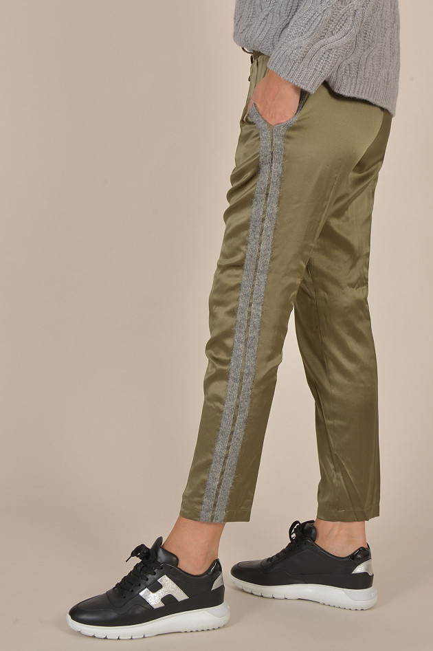 I Heart  Hose mit Seitenstreifen in Oliv/Grau