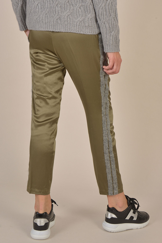 I Heart  Hose mit Seitenstreifen in Oliv/Grau
