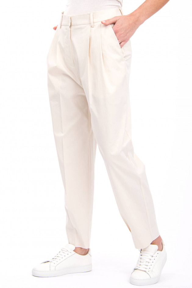 I Heart  Bundfaltenhose in Creme